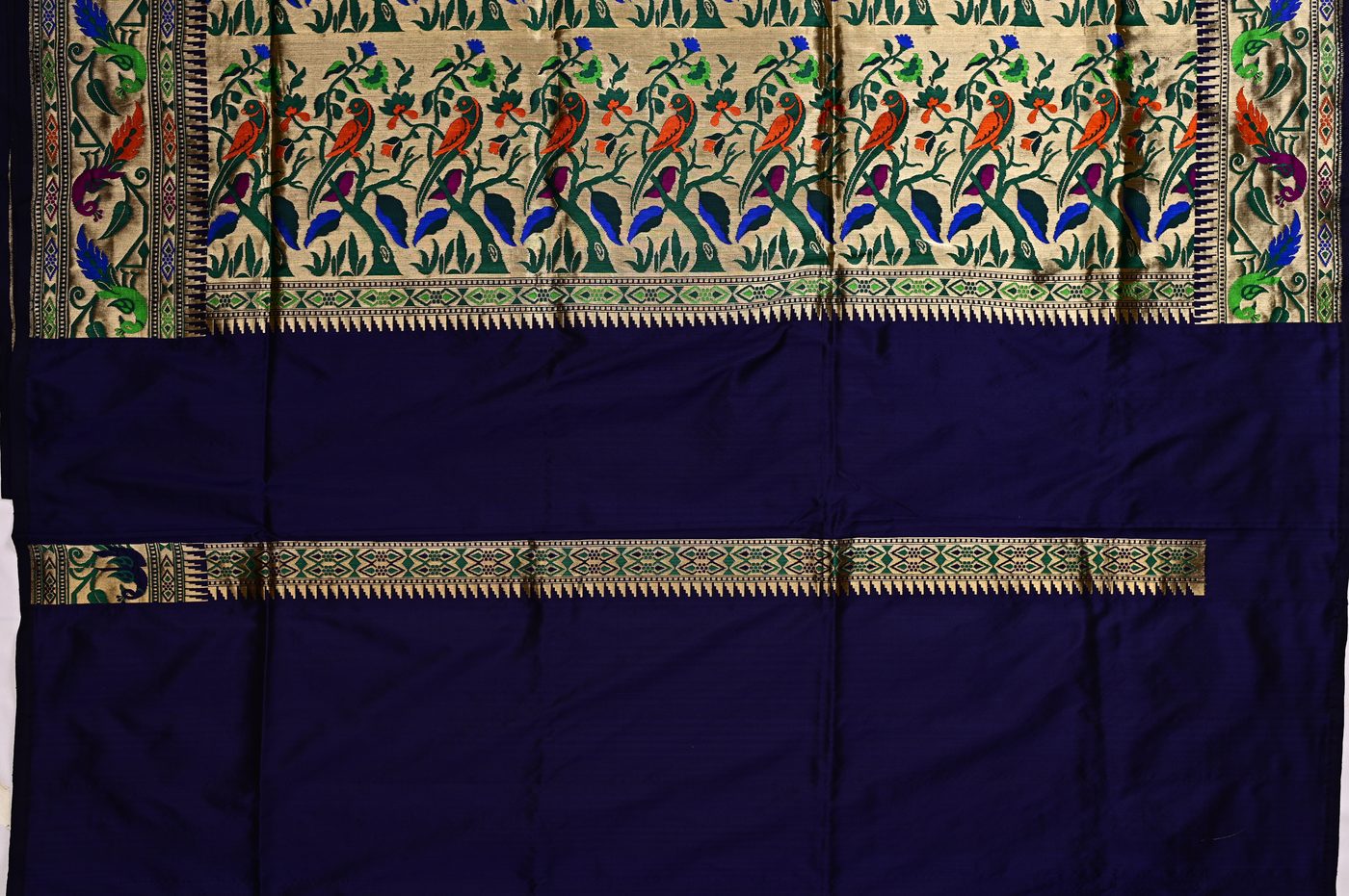 Banarasi Silk № 03. pure katan silk, kadhwa hand weave, gold and silver real zari. Photographed at Trisha Silks Jubilee Hills.