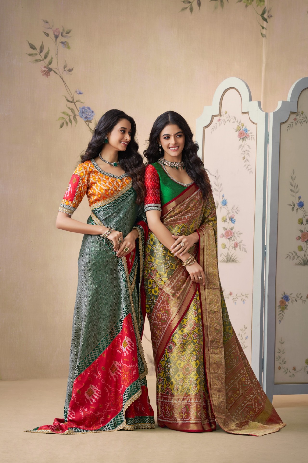 True double-ikat Patan Patola saree from a Salvi family loom in Patan, Gujarat