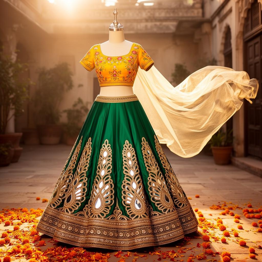 Mehendi-side drape at Trisha Silks Hyderabad